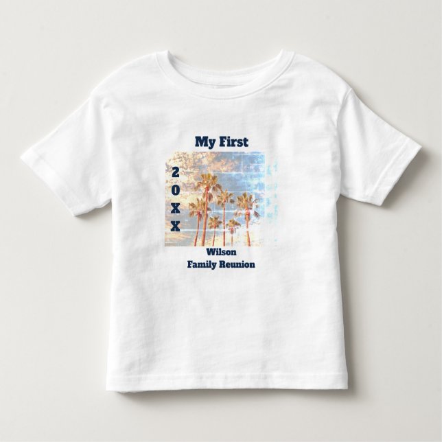 Camiseta Infantil Minha Primeira Reunião Familiar Desvaneceu Foto Vi (Frente)