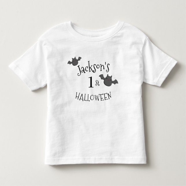 Camiseta Infantil Minha rua de Halloween Black & White Personalizada (Frente)