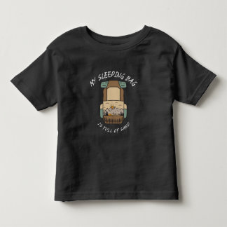 Camiseta Infantil Minha Sacola de Dormir Está Cheia de Areia Acampam