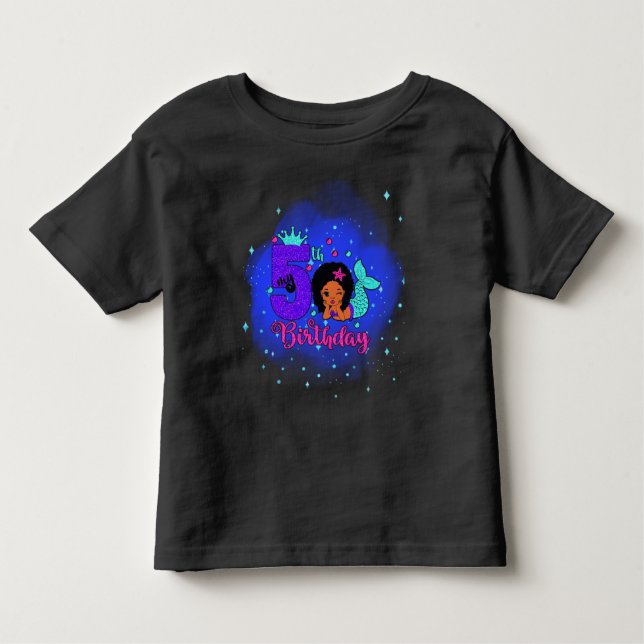 Camiseta Infantil Minha Sereia de 5 Anos de Idade (Frente)