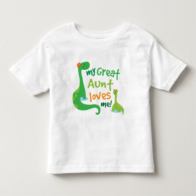 Camiseta Infantil Minha Tia Excelente Me Ama Dinossauro (Frente)