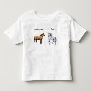 Camiseta Infantil Minha Tia Seu Cavalo Unicórnio Arte Humor Sobrinha