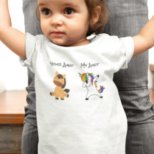 Camiseta Infantil Minha Tia Seu Cavalo Unicórnio Neta Nefasto Sobrin