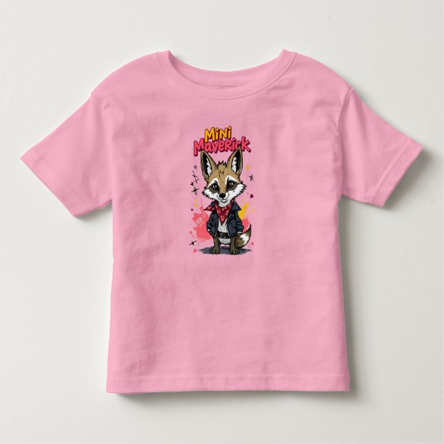 Camiseta Infantil Mini Maverick Cool Rebel Coyote Playground Punk  (Frente)