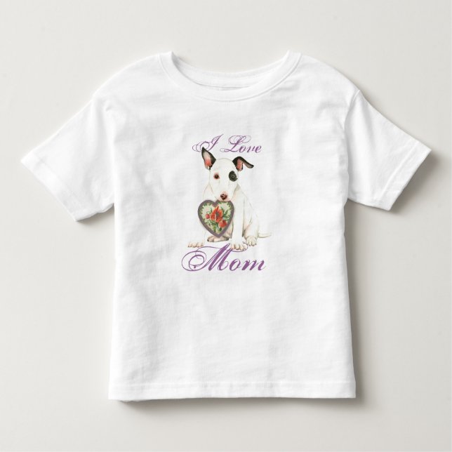 Camiseta Infantil Miniatura Bull Terrier Heart Mãe (Frente)