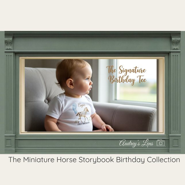 Camiseta Infantil Miniature Horse Storybook FIRST Birthday T-Shirt (Criador carregado)