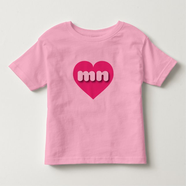 Camiseta Infantil Minta de coração rosa quente - Eu adoro homem (Frente)