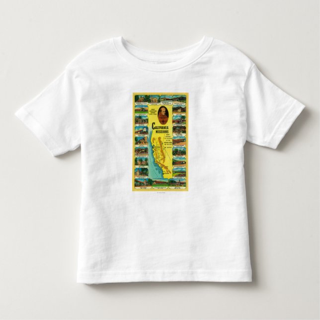 Camiseta Infantil Missões espanholas da exibição de Califórnia (Frente)