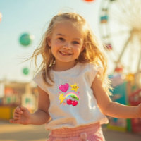 Camiseta Infantil Mistura de Ícones Fofo Y2K