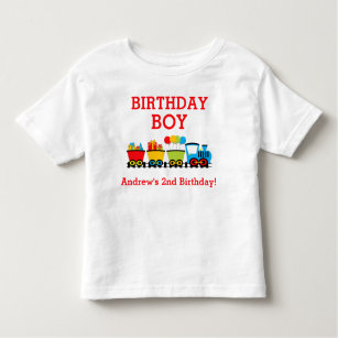 Camiseta Infantil Miúdo da criança do t-shirt do aniversário do trem
