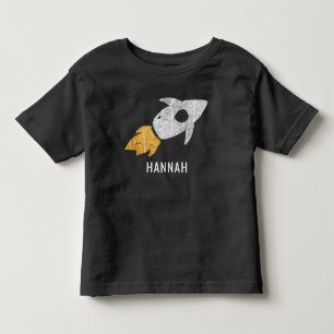 Camiseta Infantil Miúdos de prata Dourados do espaço de Rocket