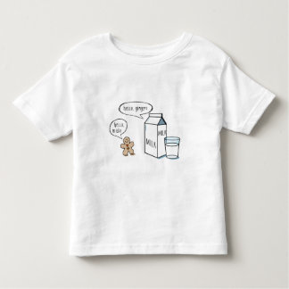 Camiseta Infantil Miúdos engraçados T branco do leite & do gengibre