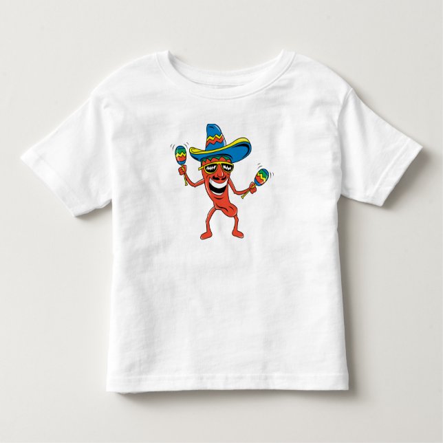Camiseta Infantil Miúdos mexicanos engraçados (Frente)