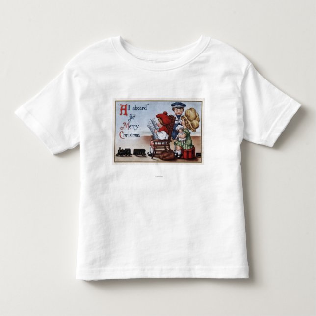 Camiseta Infantil Miúdos que fingem estar em um trem (Frente)