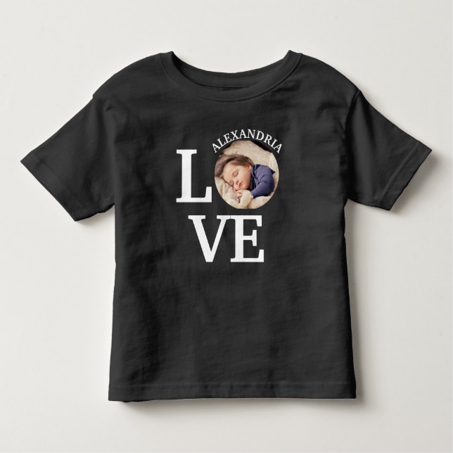 Camiseta Infantil Modelo de foto de amor personalizado moderno (Frente)