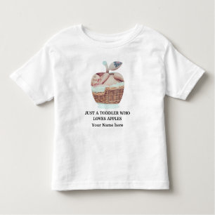 Camiseta Infantil Modelo de foto de fruta de maçã moderna e personal