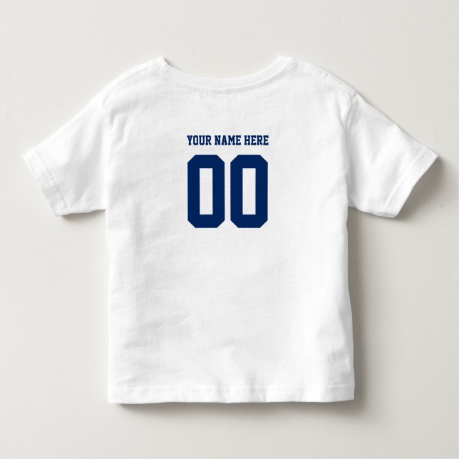 Camiseta Infantil Modelo de monograma personalizado da equipe despor (Verso)