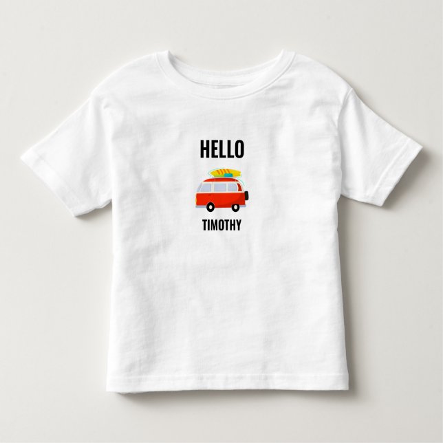Camiseta Infantil Modelo de saudações de van de verão (Frente)