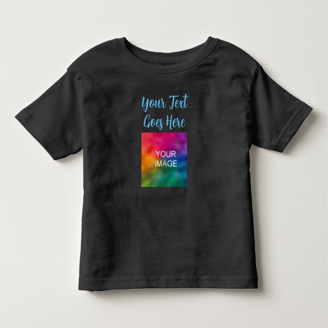 Camiseta Infantil Modelo preto moderno Crie seu próprio script Baby (Frente)