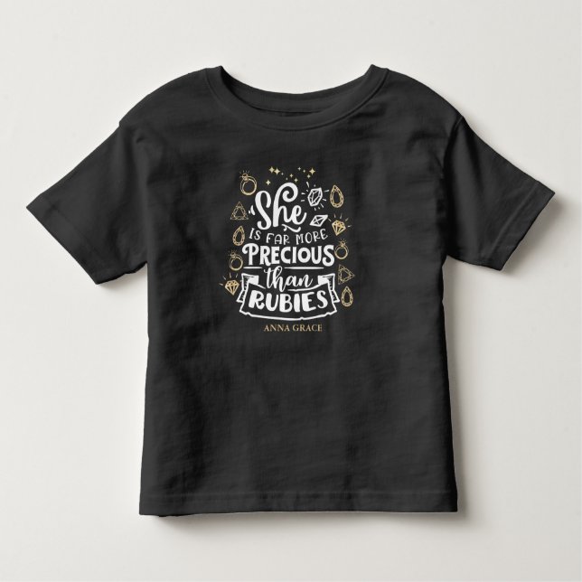 Camiseta Infantil Moderna Ela É Mais Do Que Rubis (Frente)
