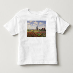 Camiseta Infantil Moinho de vento de Rijnsburg dos campos da tulipa