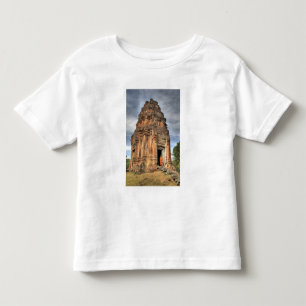 Camiseta Infantil Monge budista em pé na porta do templo