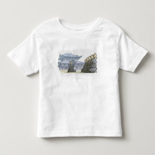 Camiseta Infantil Monges budistas de zen que ajoelham-se fora do