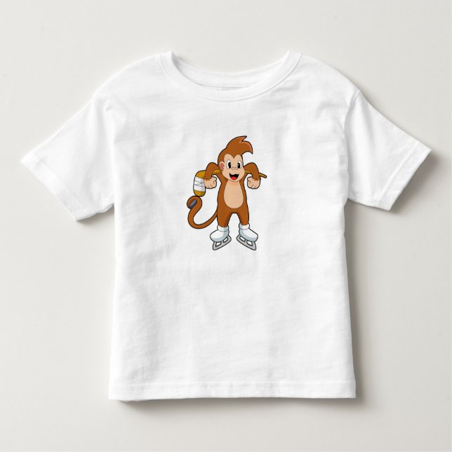 Camiseta Infantil Monkey Ice Hóquei no Gelo (Frente)
