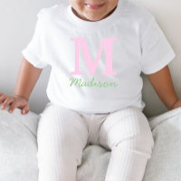 Monograma Nome Personalizado Inicial Rosa Verde