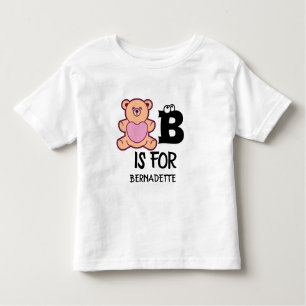 Camiseta Infantil Monograma personalizado B é para ter um animal eng