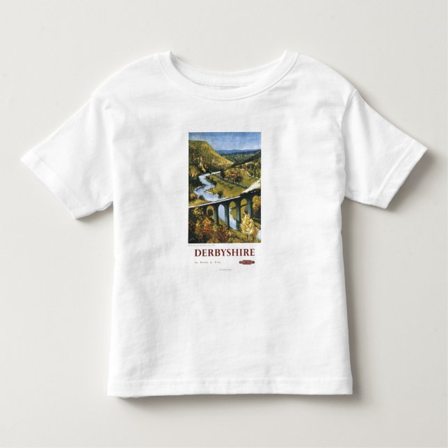 Camiseta Infantil Monsal Dale, trem e viaduto British Rail (Frente)