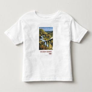 Camiseta Infantil Monsal Dale, trem e viaduto British Rail