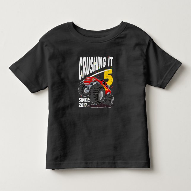Camiseta Infantil Monster Truck 5 Birthday (Frente)