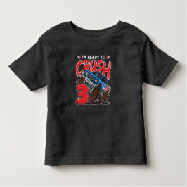 Camiseta Infantil Monster Truck aniversário de 3 anos