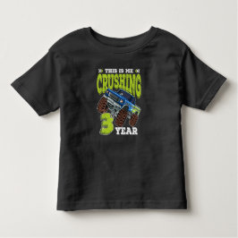 Camiseta Infantil Monster Truck aniversário de 3 anos