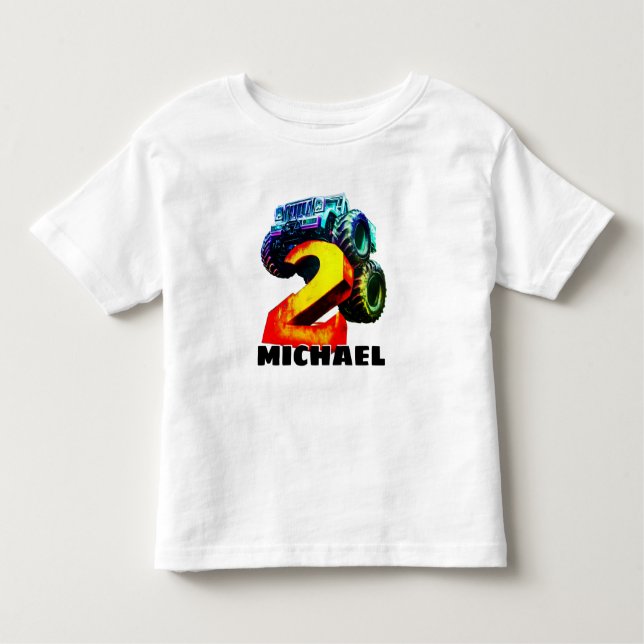 Camiseta Infantil Monster Truck Birthday (Frente)