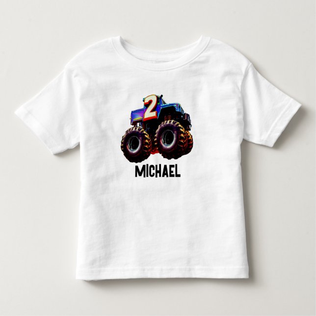 Camiseta Infantil Monster Truck Birthday (Frente)