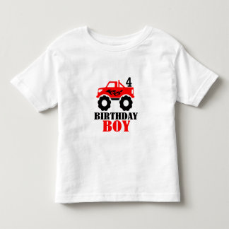 Camiseta Infantil Monster Truck Boys Idade Aniversário