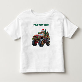 Camiseta Infantil Monster Truck Christmas - Editable Toddler Jersey