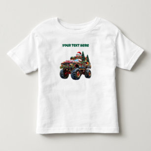 Camiseta Infantil Monster Truck Christmas - Editable Toddler Jersey