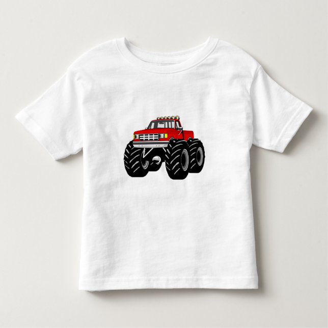 CAMISETA INFANTIL MONSTER TRUCK VERMELHO (Frente)