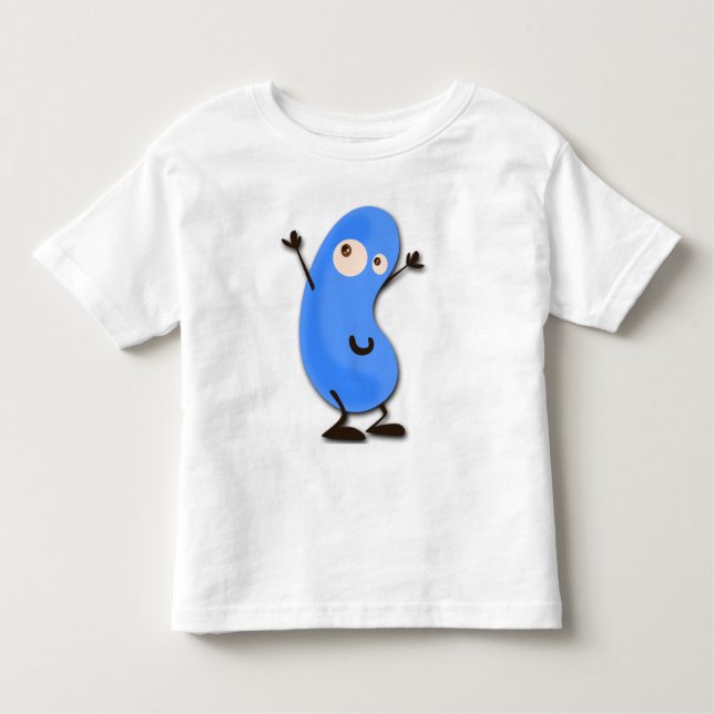 Camiseta Infantil Monstro azul bonito do feijão (Frente)