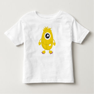 Camiseta Infantil Monstro Bonito, Monstro Amarelo, Monstro Engraçado