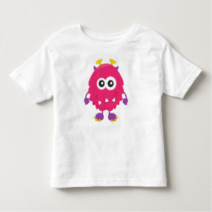 Camiseta Infantil Monstro Bonito, Monstro Rosa, Cornos, Monstro Engr