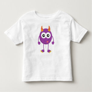 Camiseta Infantil Monstro Bonito, Monstro Roxo, Monstro Engraçado, C
