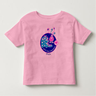 Camiseta Infantil Monstro cor-de-rosa pequenos engraçados