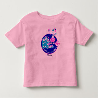 Camiseta Infantil Monstro cor-de-rosa pequenos engraçados