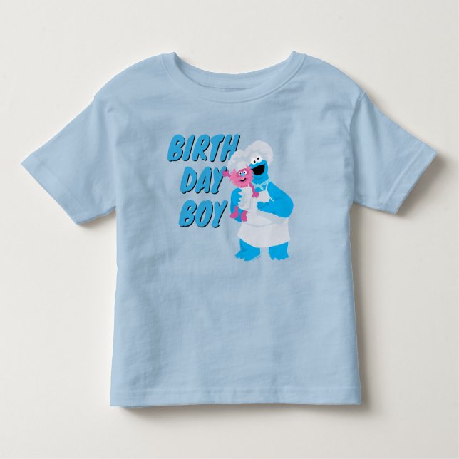 Camiseta Infantil Monstro da Biscoito & Gonger Menino do Aniversário (Frente)