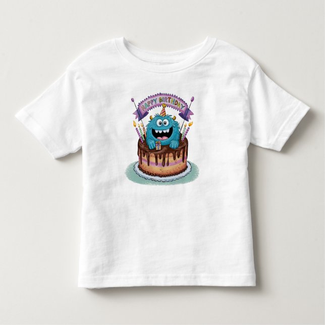 Camiseta Infantil Monstro de Aniversário (Frente)
