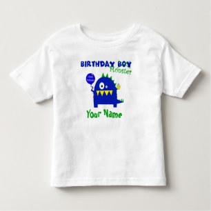Camiseta Infantil Monstro do menino do aniversário